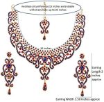 Touchstone Indian Bollywood Gorgeous intricate Workmanship Sparkling White Colorful Rhinestone crystal wedding Designer Jewelry Necklace Set In Gold And Silver Tone For Women. - Image 2